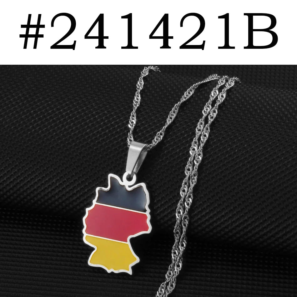 🇩🇪 Deutschland Karte Halskette – Edelstahl Anhänger in Gold & Silber