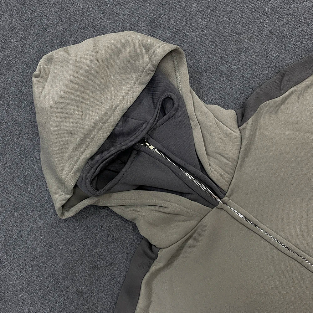 KERESLINA Tribal Tech Zipper Hoodie – Oversized Streetwear Hoodie mit Reißverschluss