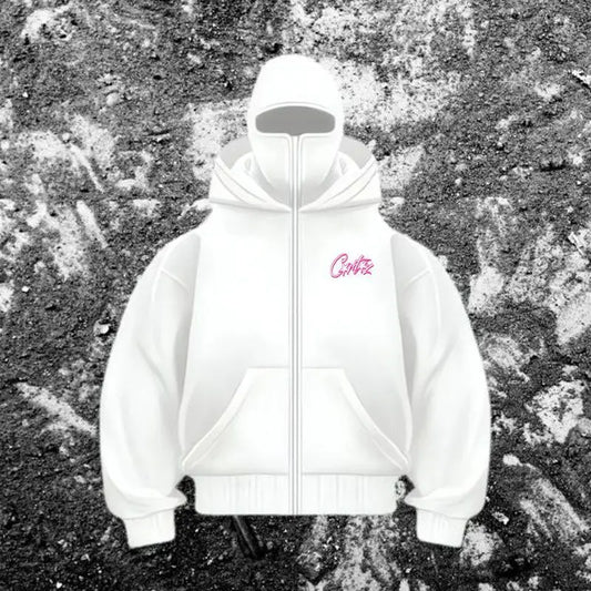 Noir de Laine Jacke Mit Integrierter Maske