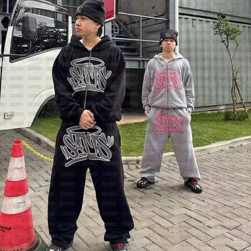 Graffiti Streetwear Jogginganzug – Oversized Set für Damen & Herren