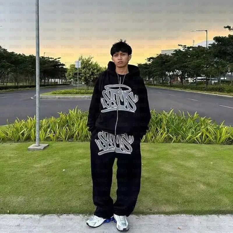 Graffiti Streetwear Jogginganzug – Oversized Set für Damen & Herren