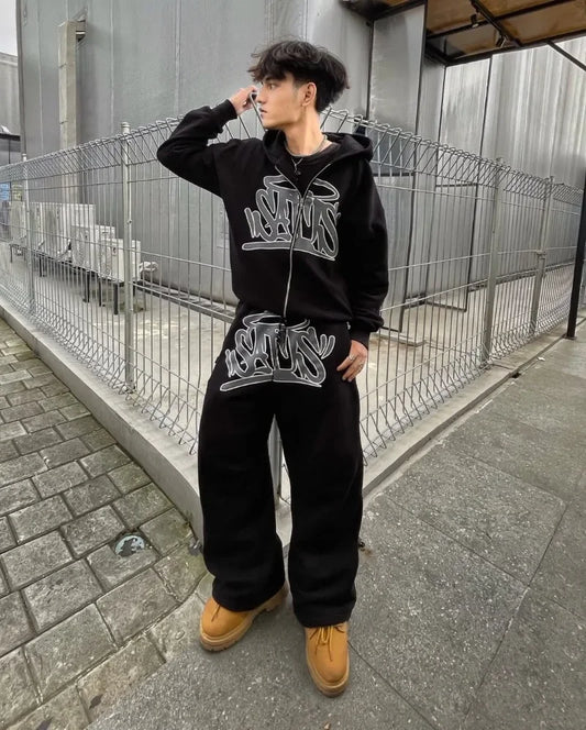 Graffiti Streetwear Jogginganzug – Oversized Set für Damen & Herren
