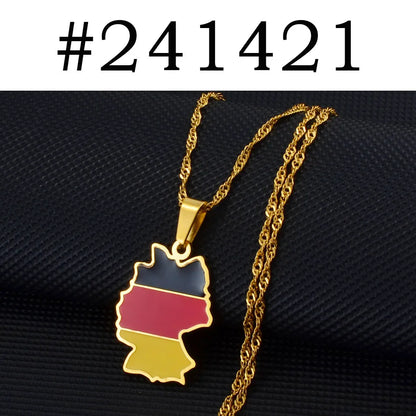 🇩🇪 Deutschland Karte Halskette – Edelstahl Anhänger in Gold &amp; Silber