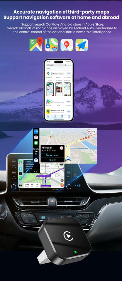 PLAYAIBOX Wireless CarPlay & Android Auto Adapter – Plug & Play WiFi Bluetooth Dongle für OEM-Systeme