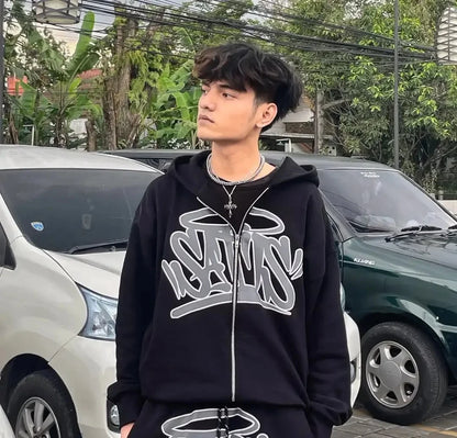 Graffiti Streetwear Jogginganzug – Oversized Set für Damen & Herren