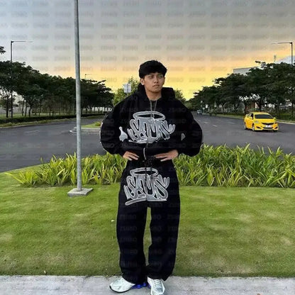 Graffiti Streetwear Jogginganzug – Oversized Set für Damen & Herren