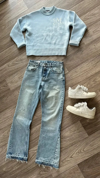 Pullover „M-Initial“ – Hellblau