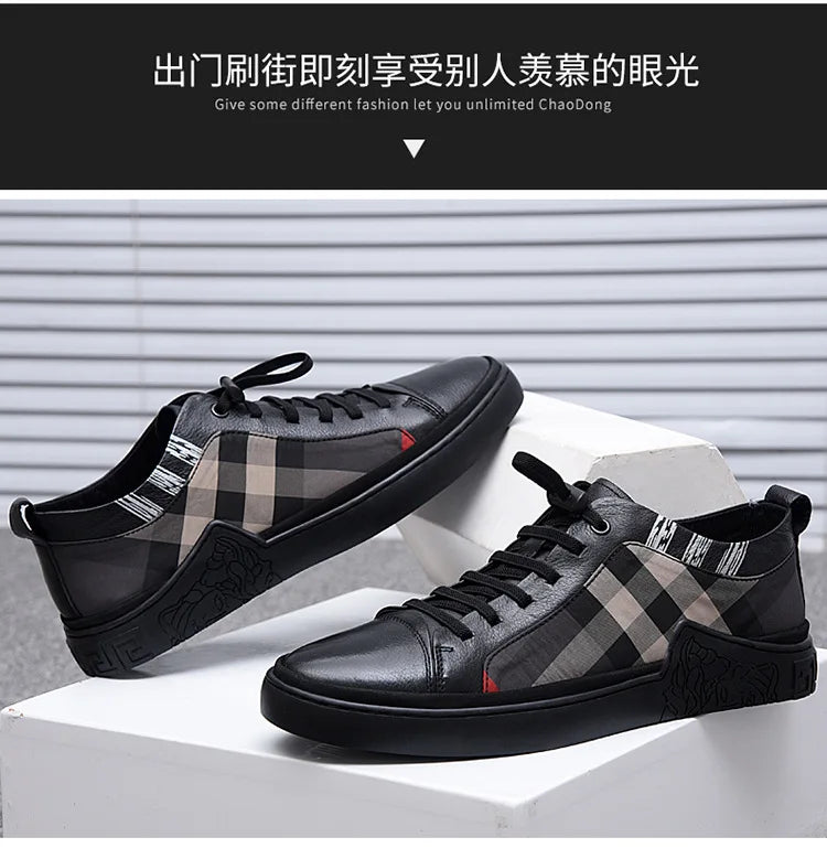 Luxus-Sneaker „Urban Check Black“ – Stil trifft Komfort