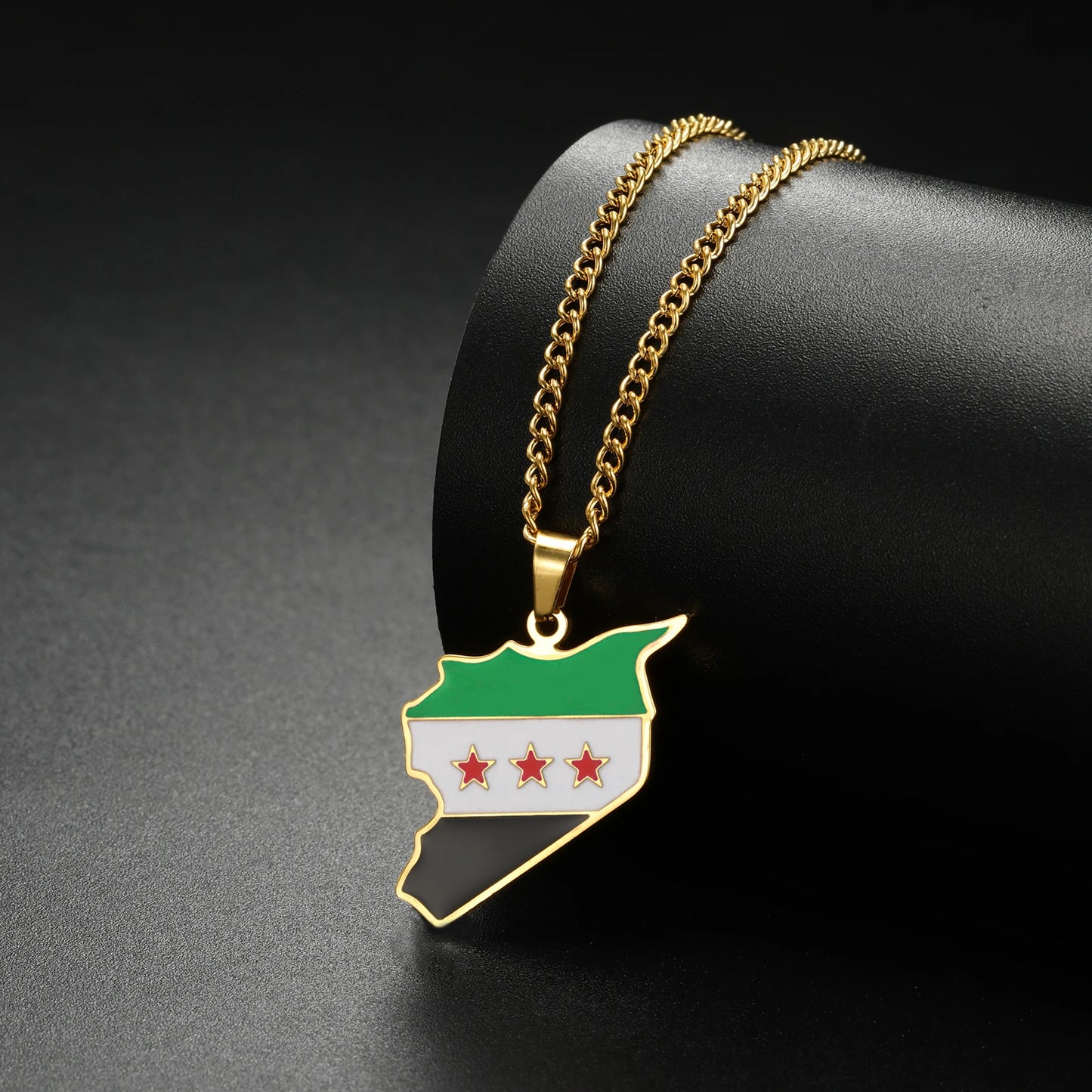 Syrien Halskette  – Karte mit Flaggen-Design