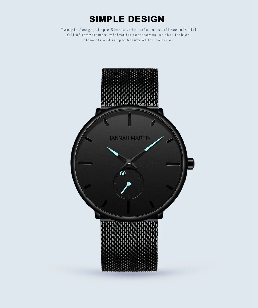 Minimal Chronograph – Luxus Mesh-Uhr für Herren & Damen