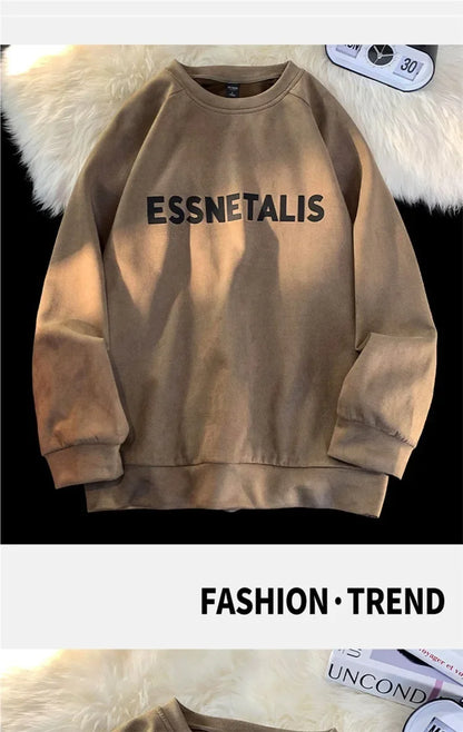 ESSNETALIS Oversized Sweatshirt – Unisex Streetwear Pullover aus Fleece