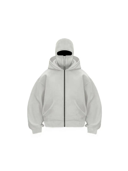 Full Face Zipper Hoodie – Oversized Streetwear Kapuzenjacke