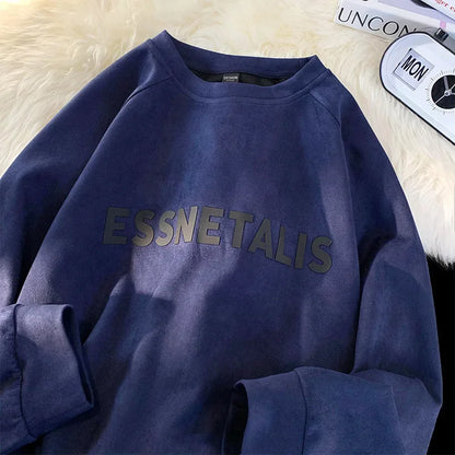 ESSNETALIS Oversized Sweatshirt – Unisex Streetwear Pullover aus Fleece