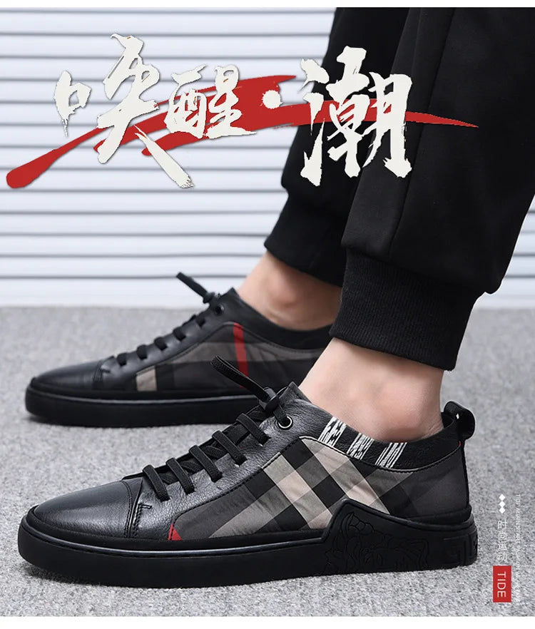 Luxus-Sneaker „Urban Check Black“ – Stil trifft Komfort