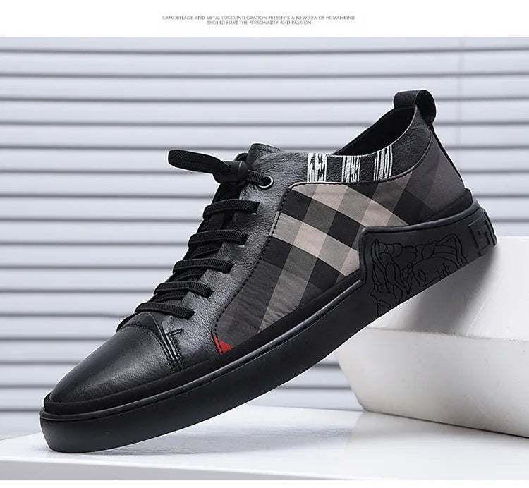 Luxus-Sneaker „Urban Check Black“ – Stil trifft Komfort