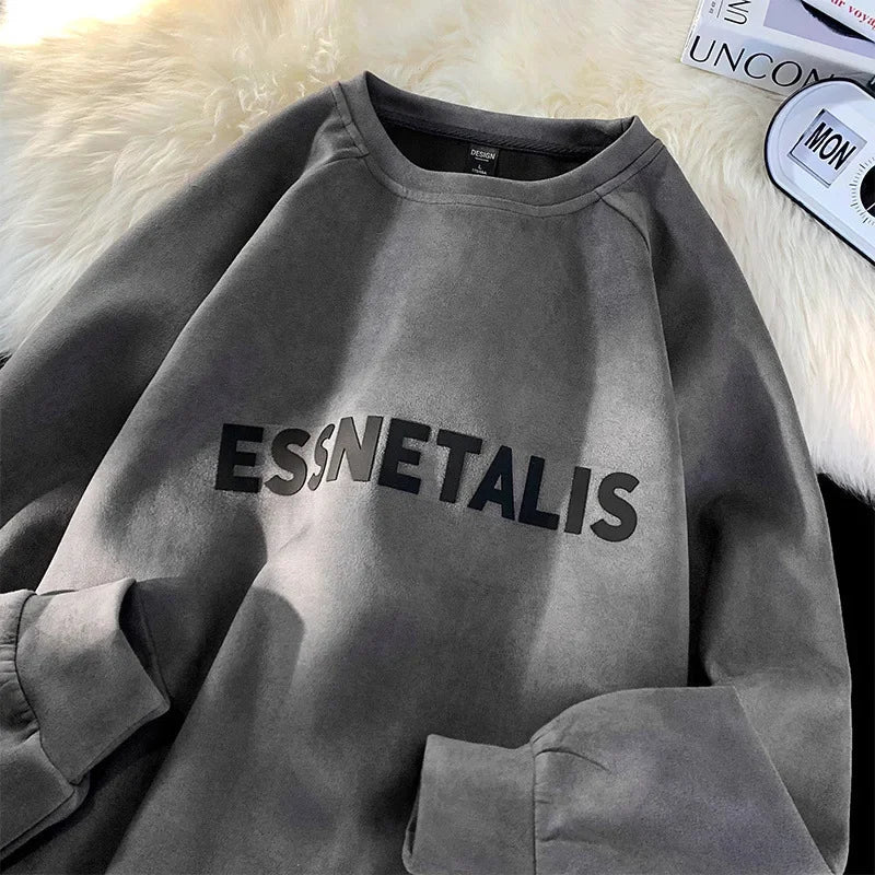 ESSNETALIS Oversized Sweatshirt – Unisex Streetwear Pullover aus Fleece