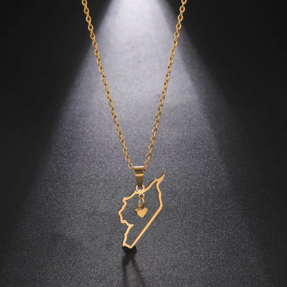 Syrien Halskette  – Karte mit Flaggen-Design