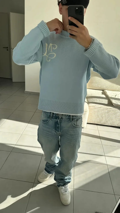 Pullover „M-Initial“ – Hellblau