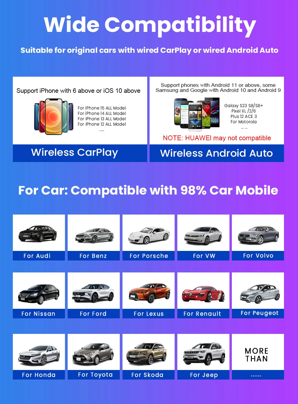 PLAYAIBOX Wireless CarPlay & Android Auto Adapter – Plug & Play WiFi Bluetooth Dongle für OEM-Systeme