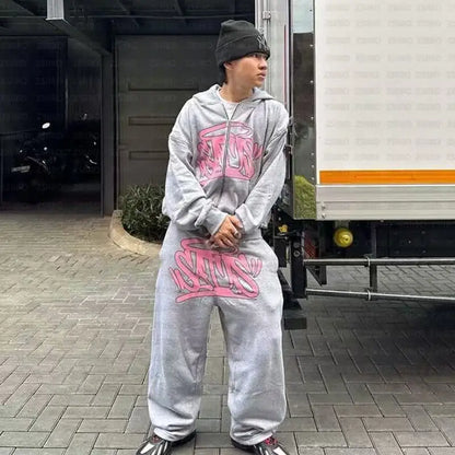 Graffiti Streetwear Jogginganzug – Oversized Set für Damen & Herren