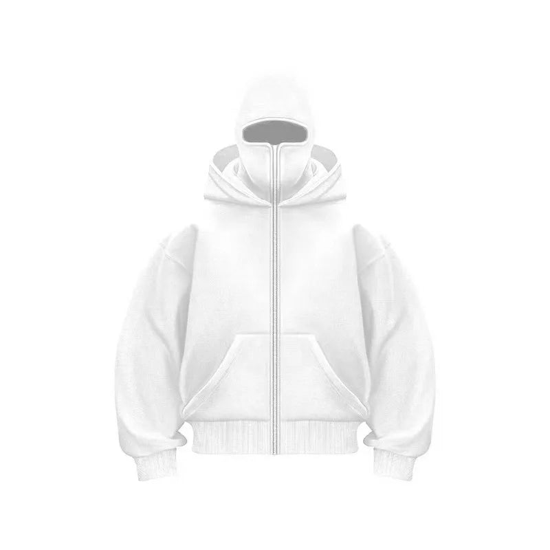Full Face Zipper Hoodie – Oversized Streetwear Kapuzenjacke