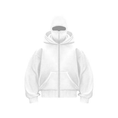 Full Face Zipper Hoodie – Oversized Streetwear Kapuzenjacke