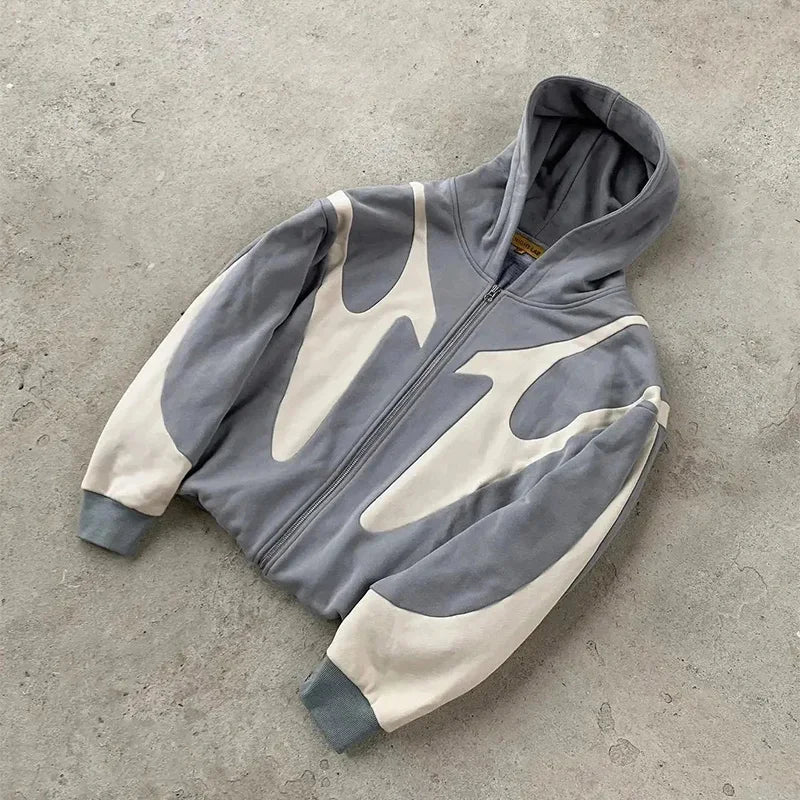 Wave Pattern Hoodie
