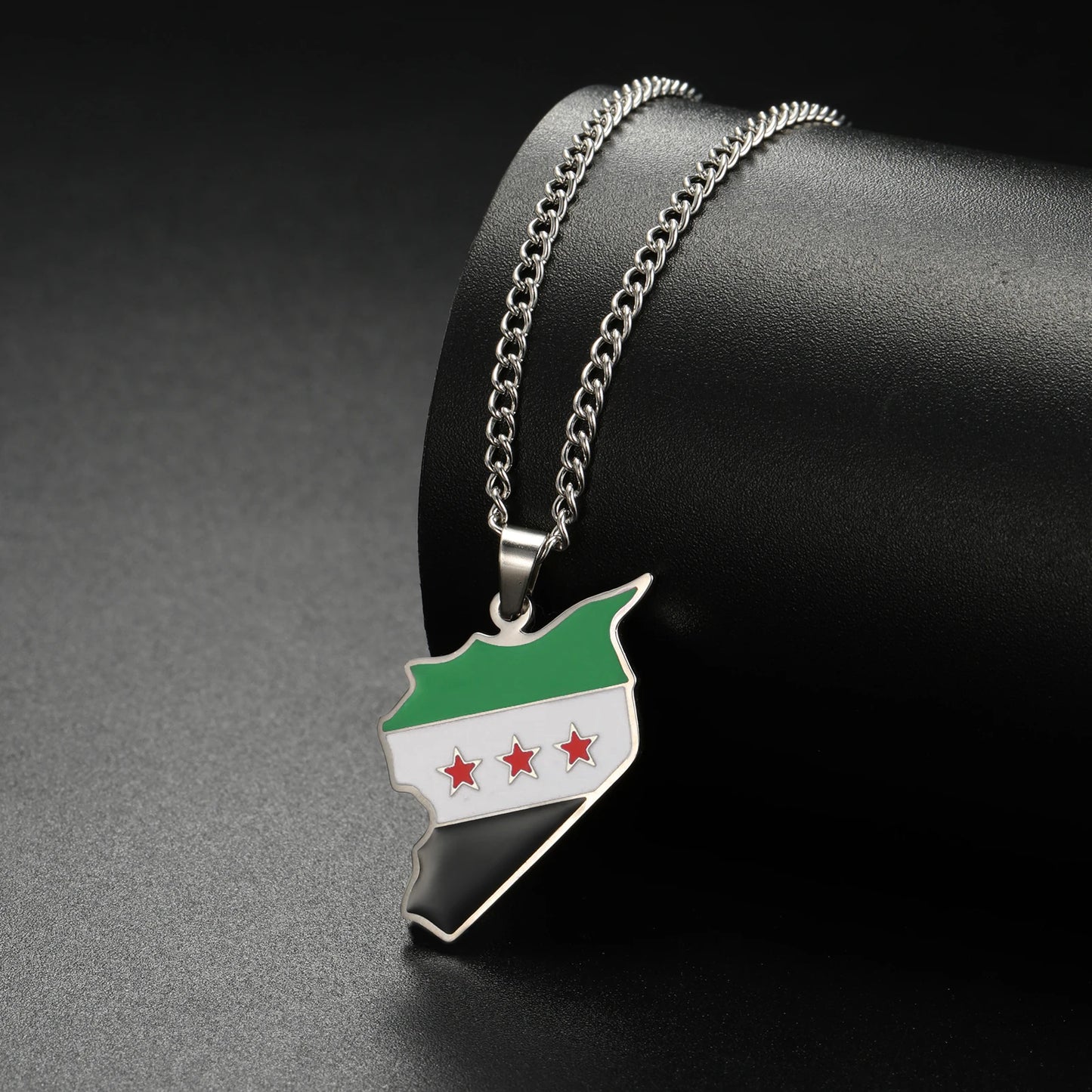 Syrien Halskette  – Karte mit Flaggen-Design