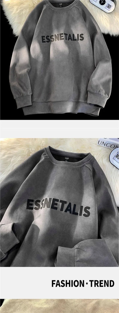ESSNETALIS Oversized Sweatshirt – Unisex Streetwear Pullover aus Fleece