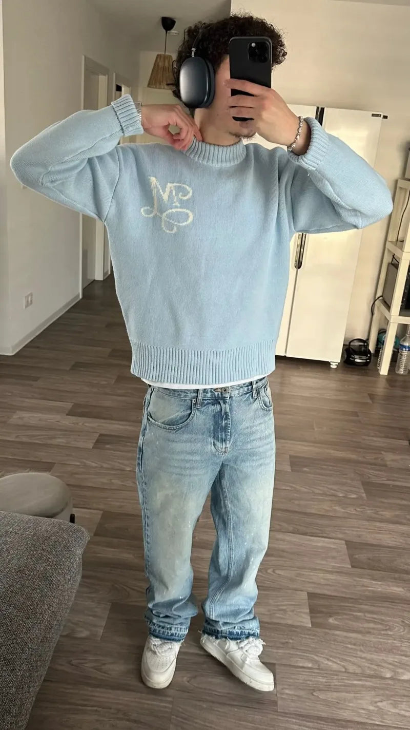 Pullover „M-Initial“ – Hellblau