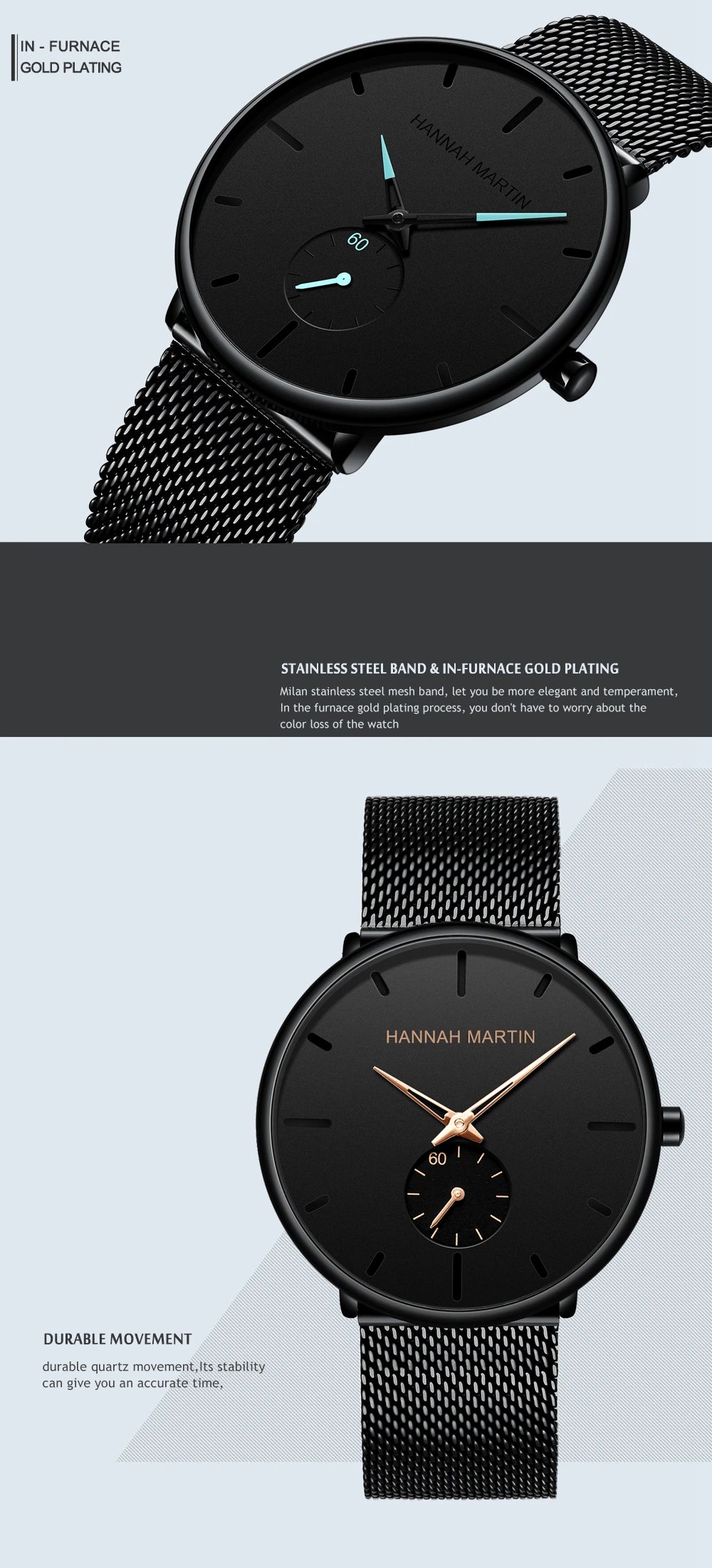 Minimal Chronograph – Luxus Mesh-Uhr für Herren & Damen