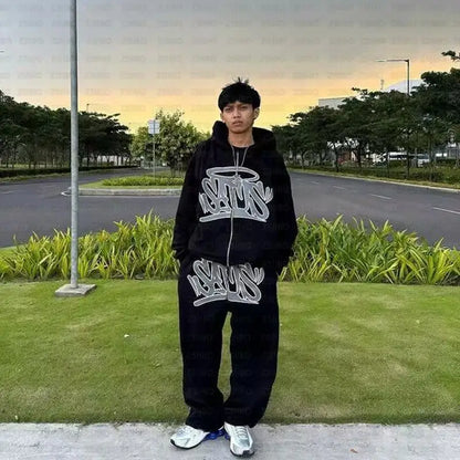 Graffiti Streetwear Jogginganzug – Oversized Set für Damen & Herren