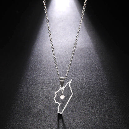 Syrien Halskette  – Karte mit Flaggen-Design