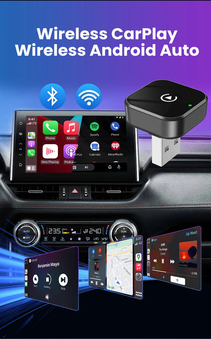 PLAYAIBOX Wireless CarPlay & Android Auto Adapter – Plug & Play WiFi Bluetooth Dongle für OEM-Systeme