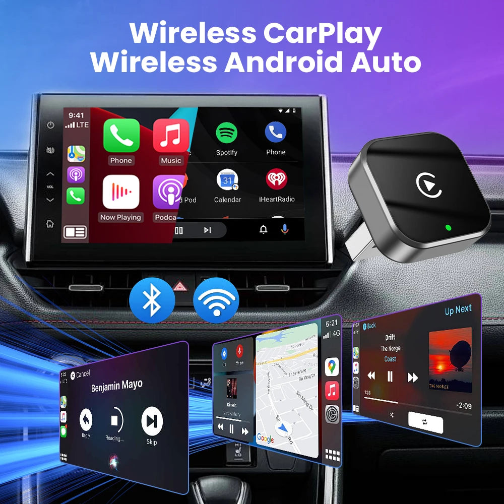 PLAYAIBOX Wireless CarPlay & Android Auto Adapter – Plug & Play WiFi Bluetooth Dongle für OEM-Systeme