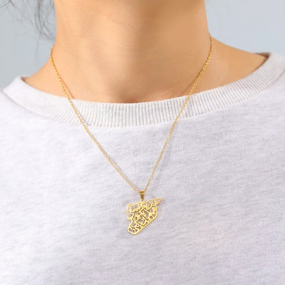 Syrien Halskette  – Karte mit Flaggen-Design