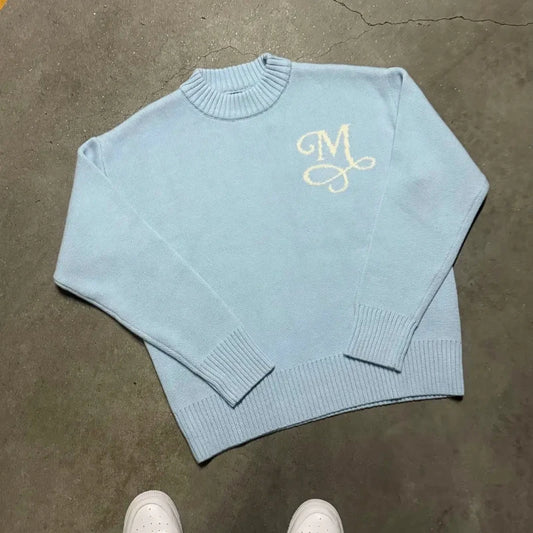 Pullover „M-Initial“ – Hellblau