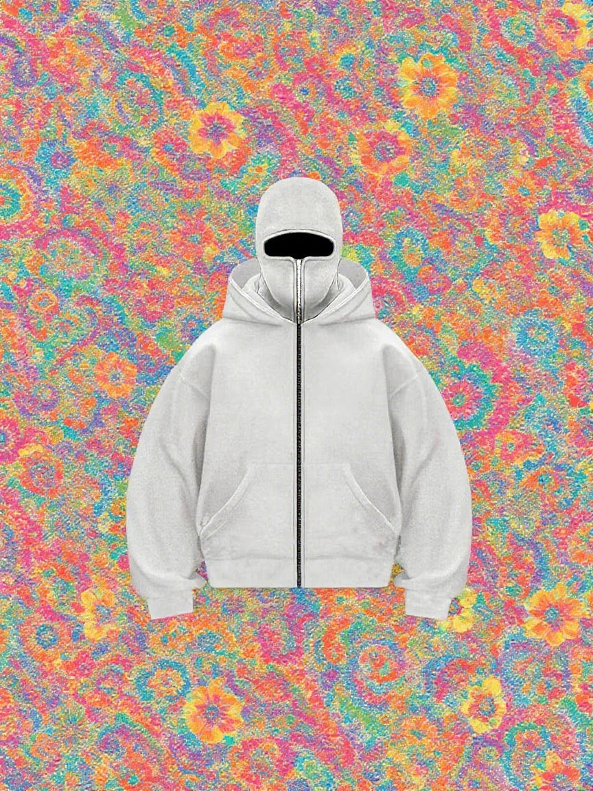 Full Face Zipper Hoodie – Oversized Streetwear Kapuzenjacke