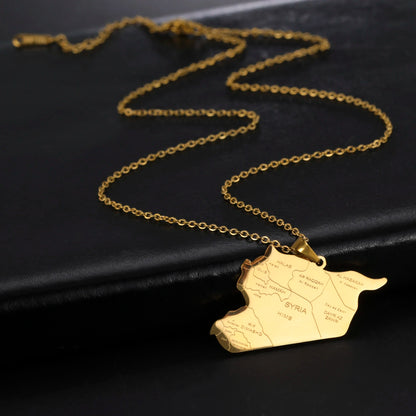 Syrien Halskette  – Karte mit Flaggen-Design