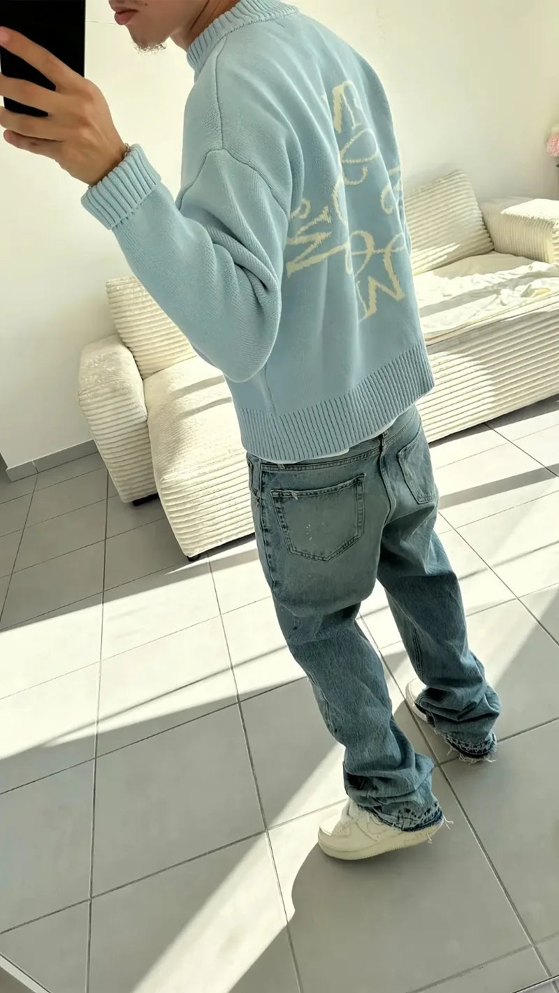 Pullover „M-Initial“ – Hellblau