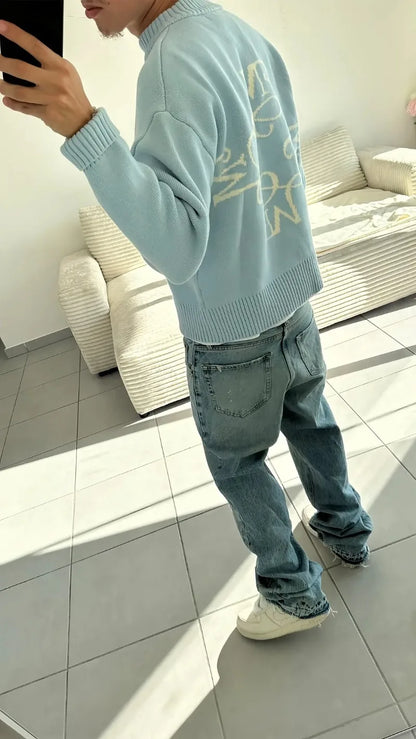 Pullover „M-Initial“ – Hellblau