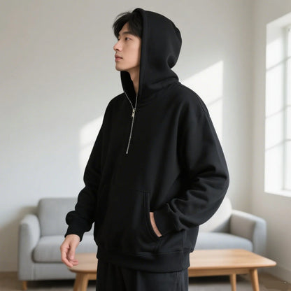 Full Face Zipper Hoodie – Oversized Streetwear Kapuzenjacke