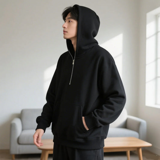 Full Face Zipper Hoodie – Oversized Streetwear Kapuzenjacke