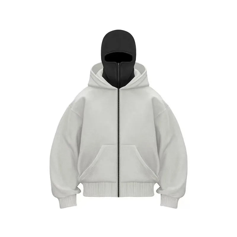Full Face Zipper Hoodie – Oversized Streetwear Kapuzenjacke