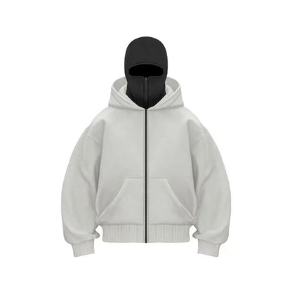 Full Face Zipper Hoodie – Oversized Streetwear Kapuzenjacke