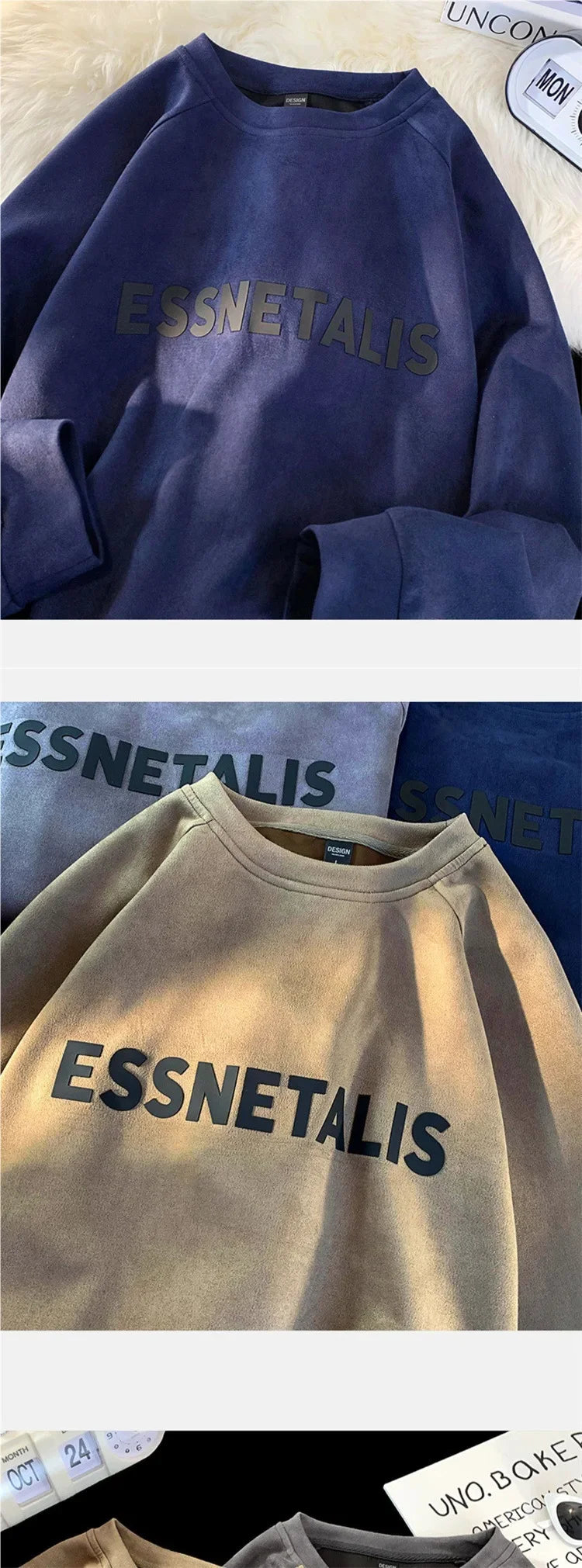 ESSNETALIS Oversized Sweatshirt – Unisex Streetwear Pullover aus Fleece