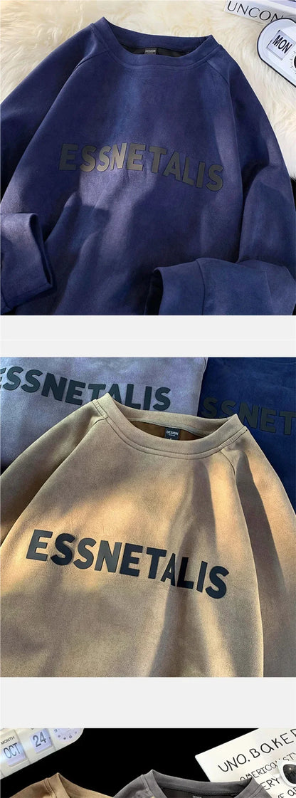 ESSNETALIS Oversized Sweatshirt – Unisex Streetwear Pullover aus Fleece